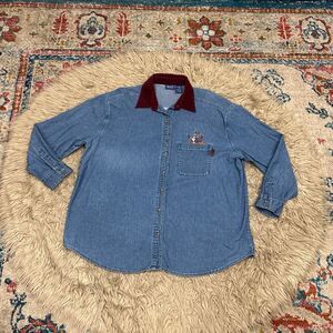 Vintage Disney Winnie the Pooh embroidered denim shirt size XL